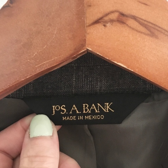 JoS. A. Bank Men’s Blazer Signature Gold Model Gordon Charcoal Gray/Cream Sz 42S - Picture 3 of 13